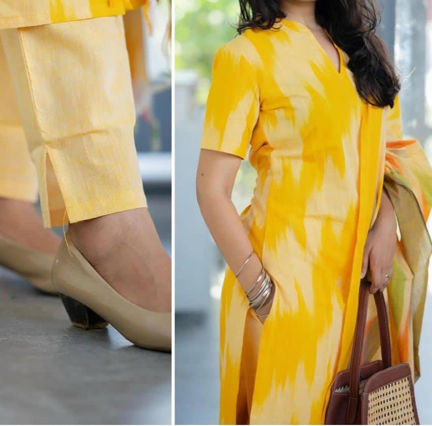 Handloom Kadhi Cotton Ikkat Suite