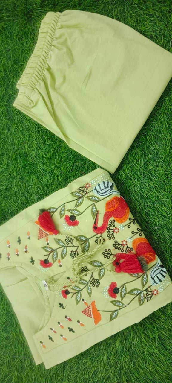 Kurti Set with Printex, Embroidary on yoke part