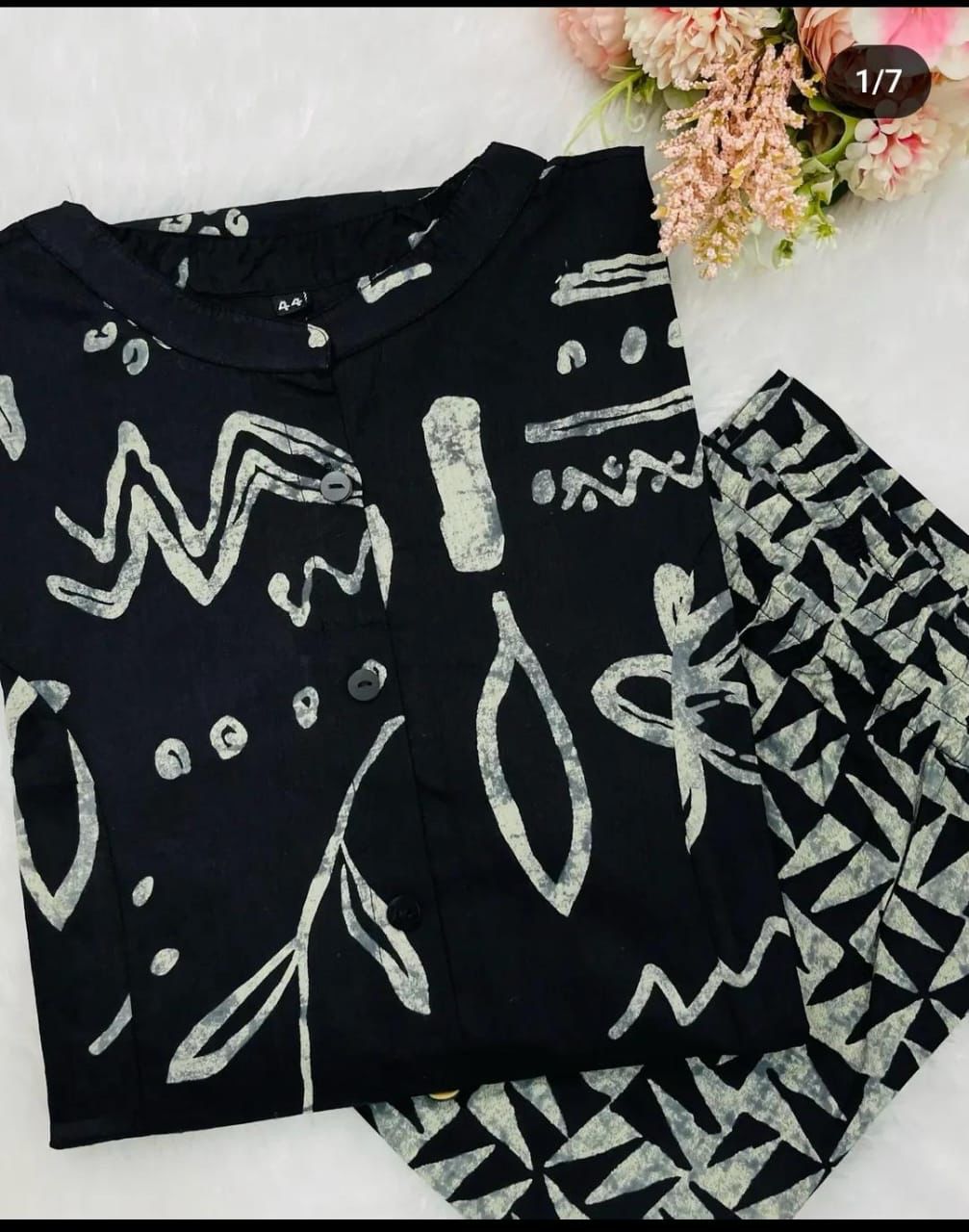 Printed co-ord set - Black