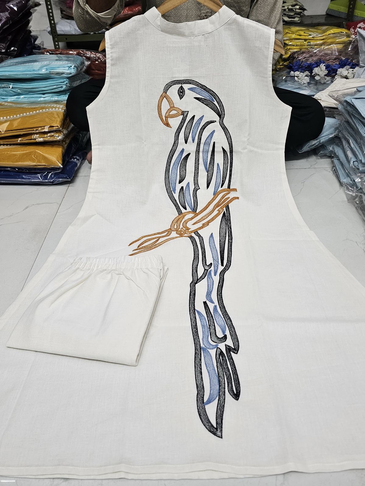 Macaw bird painted motif Co-ord set