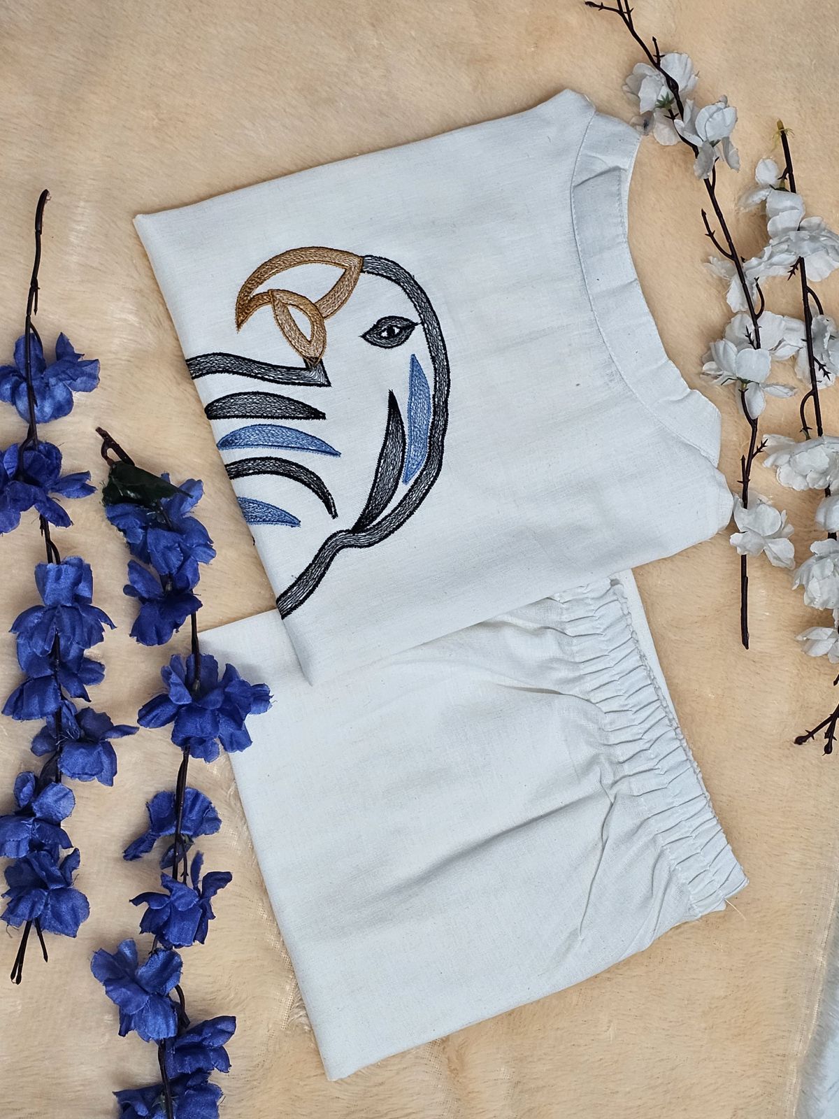 Macaw bird black motif Co-ord set