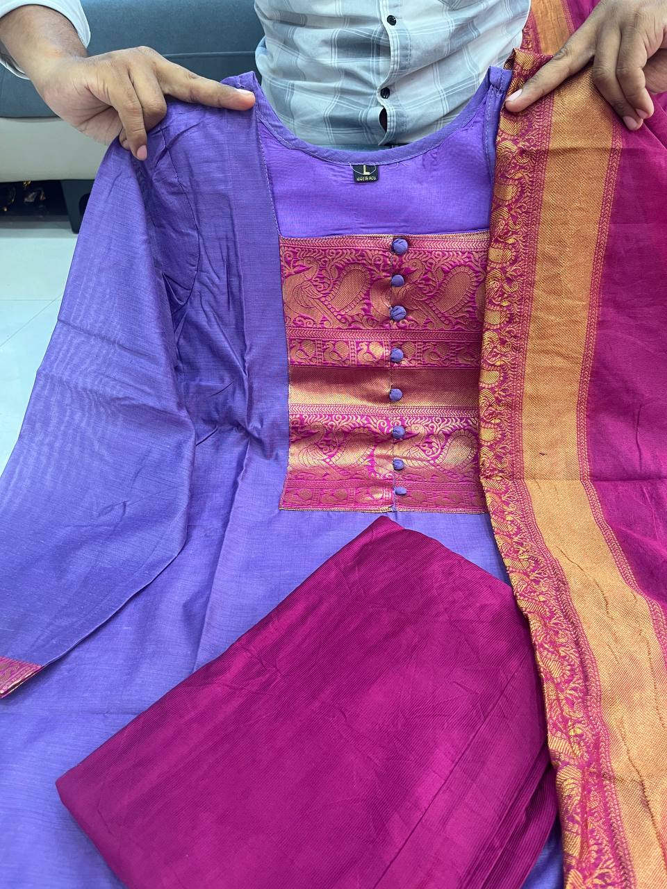 PurpleVoilet Kanchi Cotton traditional 3PC set