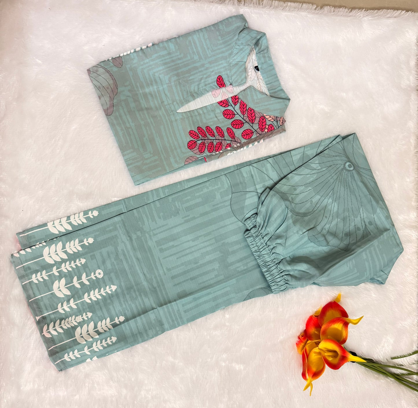 Sea Green Soft cotton short coord set