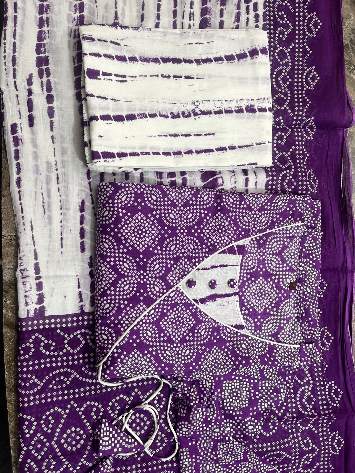 Lavender Anarkali 3 Piece Set