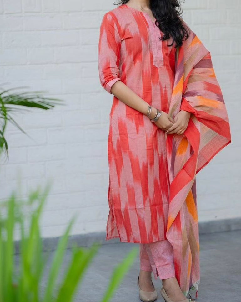 Handloom Kadhi Cotton Ikkat Suite