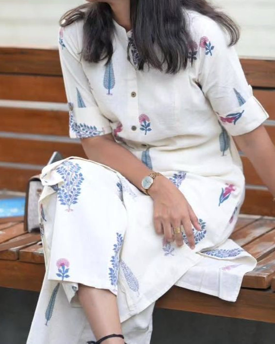 White Cotton Coord Set