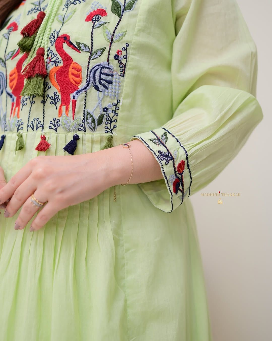 Kurti Set with Printex, Embroidary on yoke part