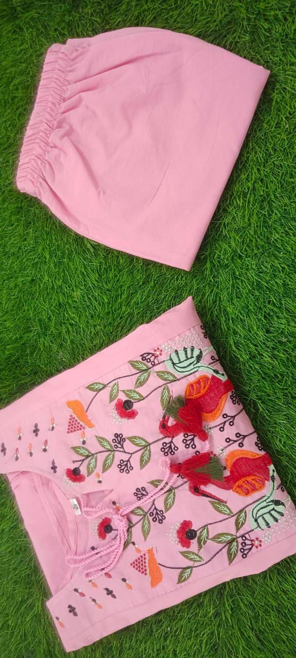 Kurti Set with Printex, Embroidary on yoke part