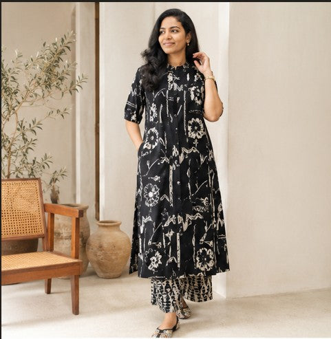 Printed co-ord set - Black