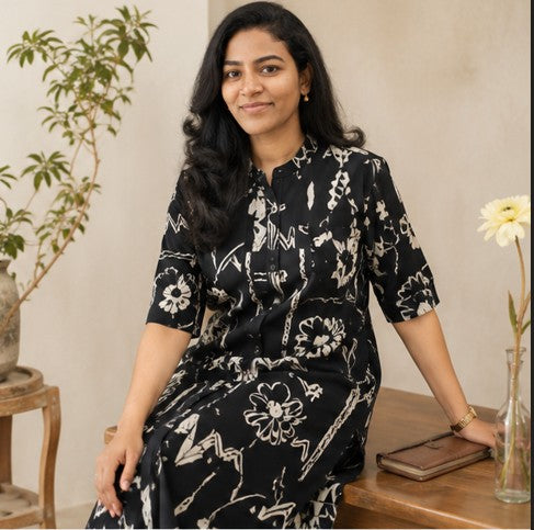 Printed co-ord set - Black