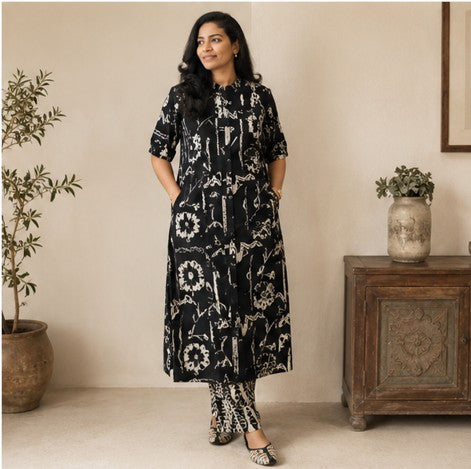 Printed co-ord set - Black