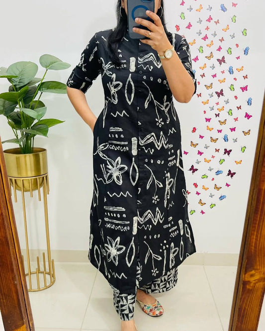 Printed co-ord set - Black