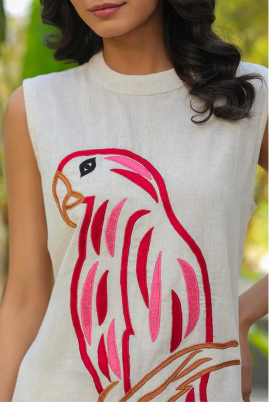 Macaw bird painted motif Co-ord set