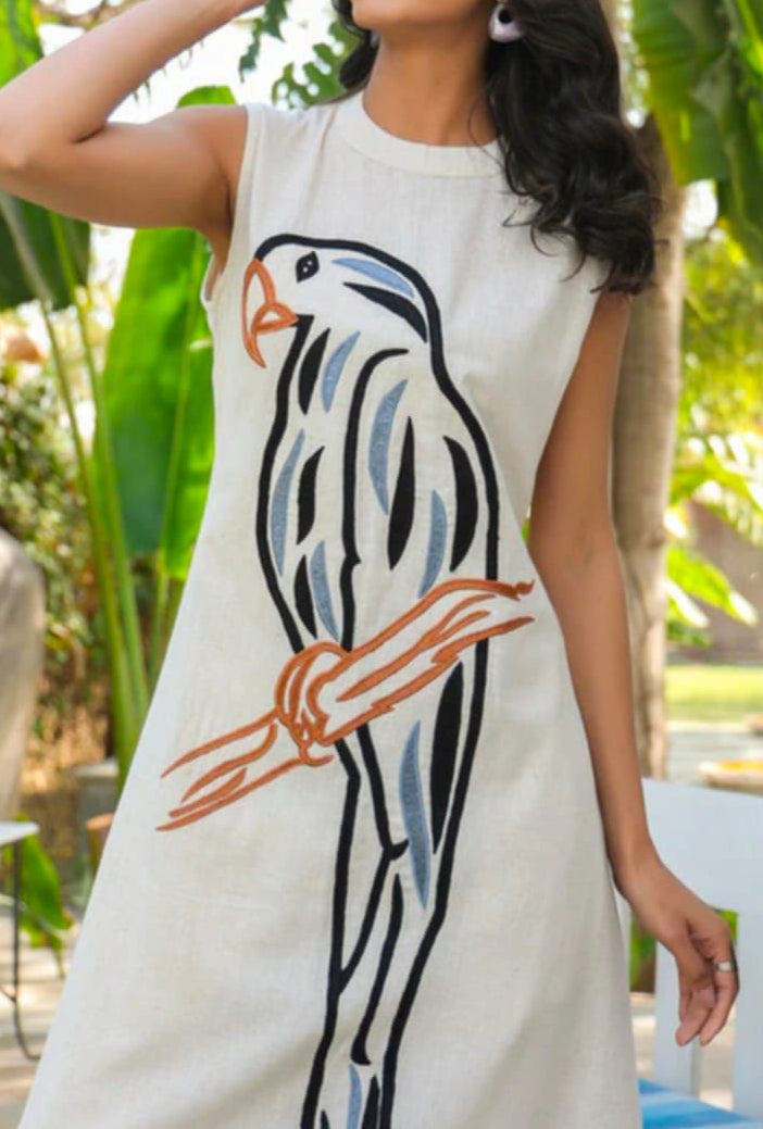 Macaw bird painted motif Co-ord set