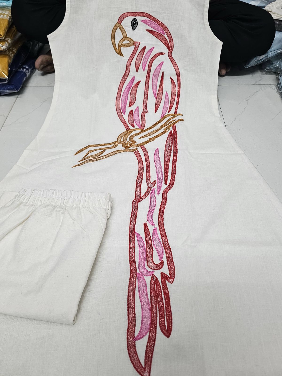 Macaw bird painted motif Co-ord set