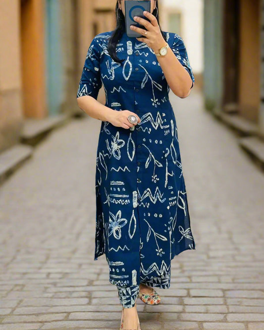 Printed co-ord set - Blue