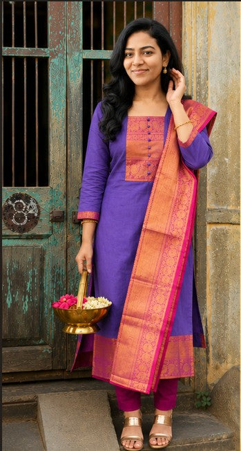 PurpleVoilet Kanchi Cotton traditional 3PC set