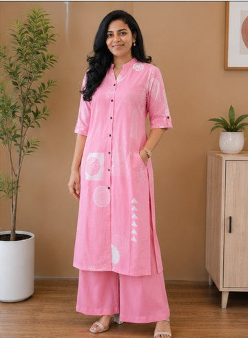Printed co-ord set - Baby Pink