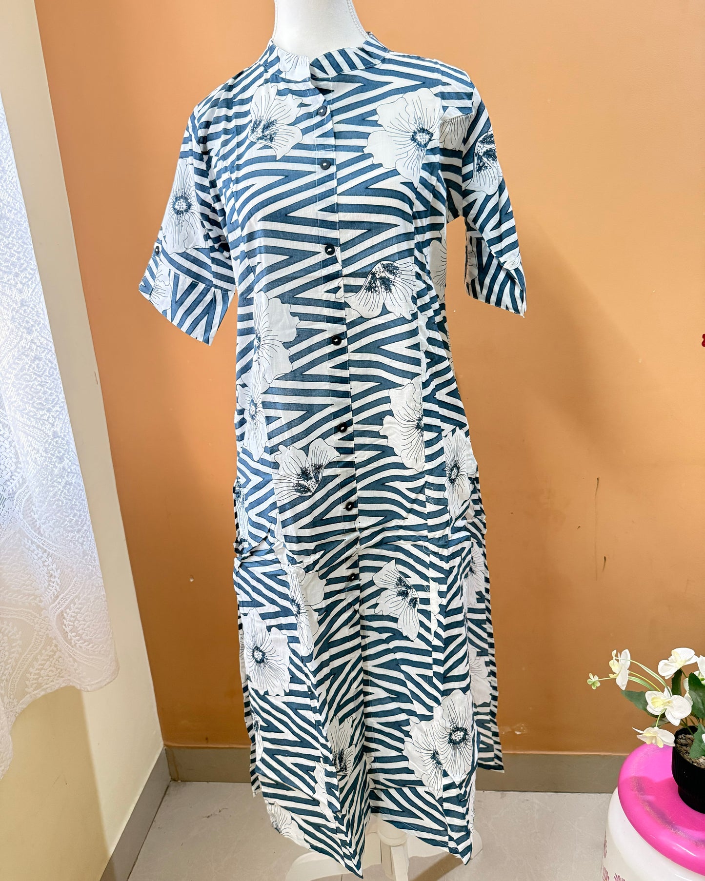 Printed co-ord set - Grey and White