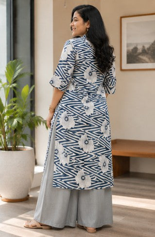Printed co-ord set - Grey and White