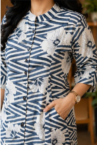 Printed co-ord set - Grey and White