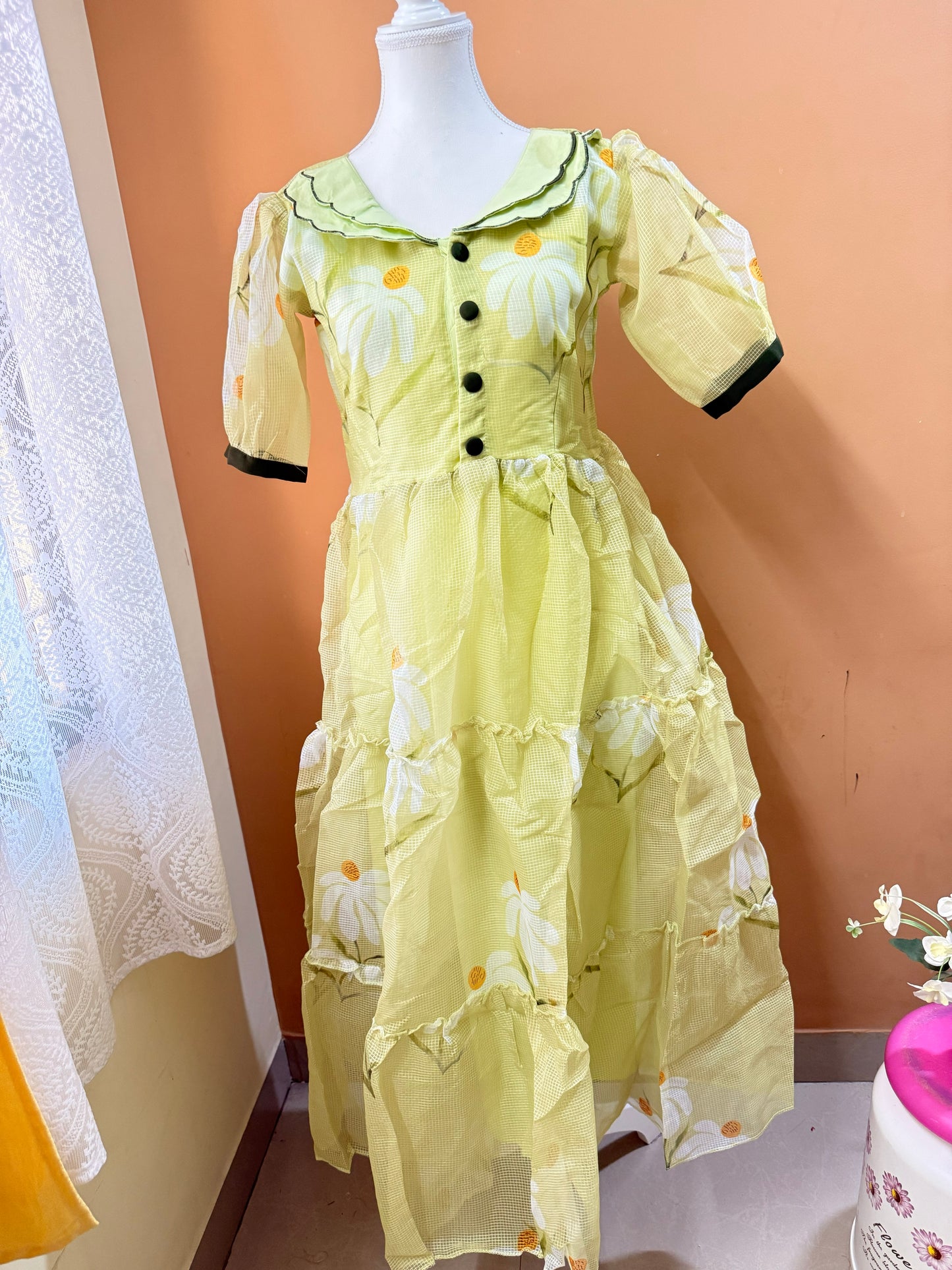 Lemon Green Midi dress/Frock