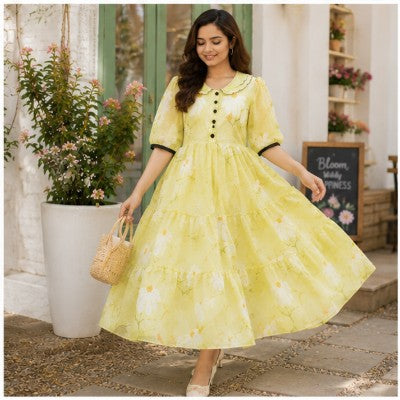Lemon Green Midi dress/Frock
