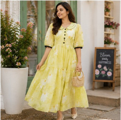 Lemon Green Midi dress/Frock
