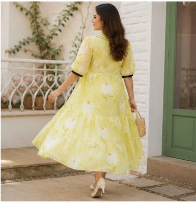 Lemon Green Midi dress/Frock