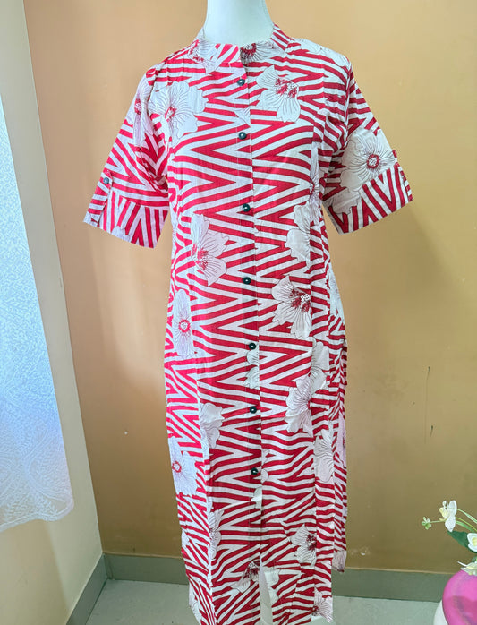 Printed co-ord set - Pink and White