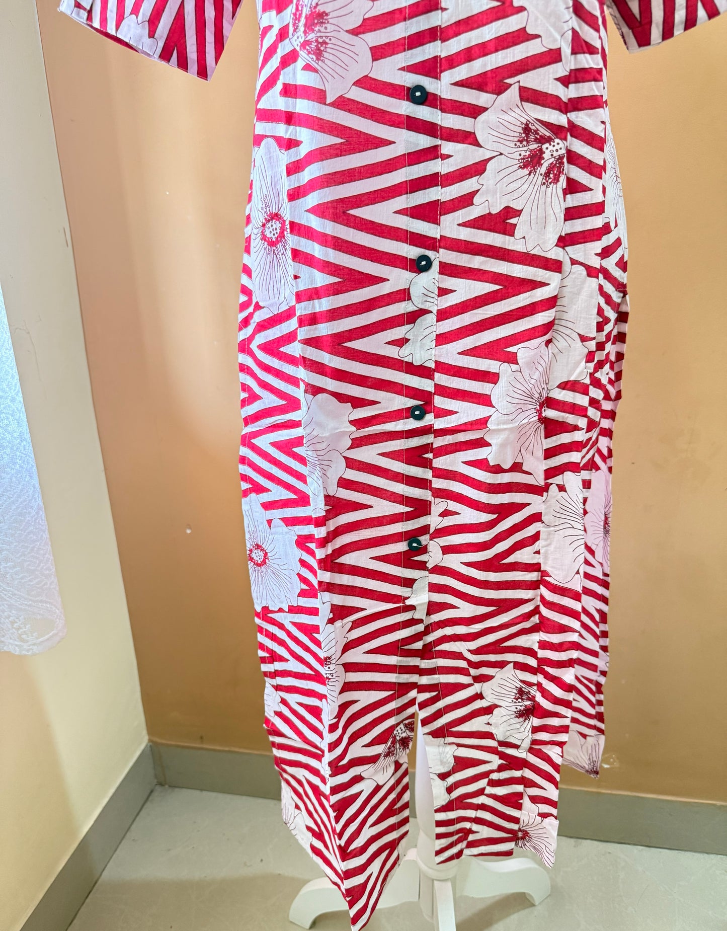 Printed co-ord set - Pink and White