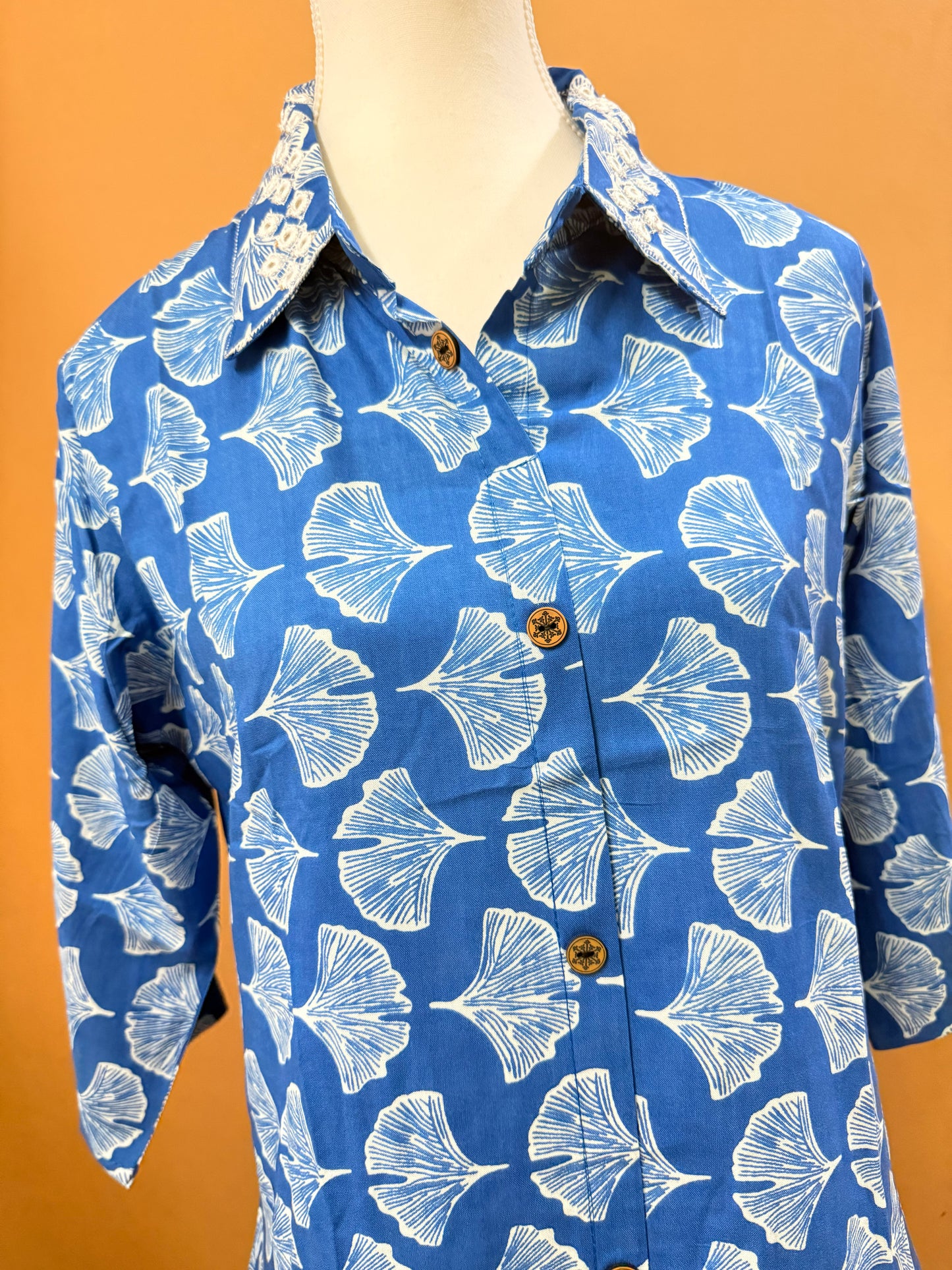 Royal Blue Printed Easy to Maintain A-line Coord set