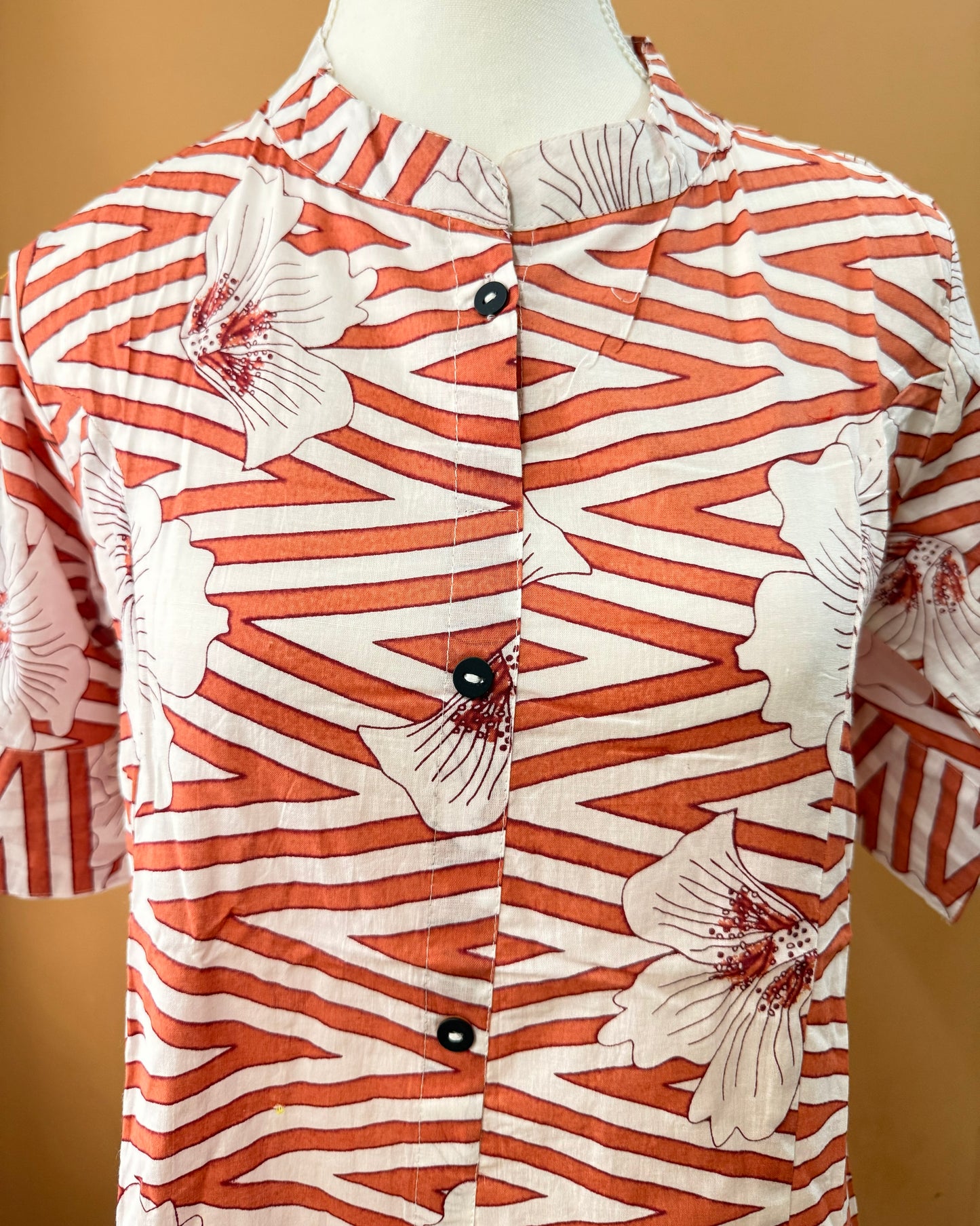 Printed co-ord set - Rust Orange and White