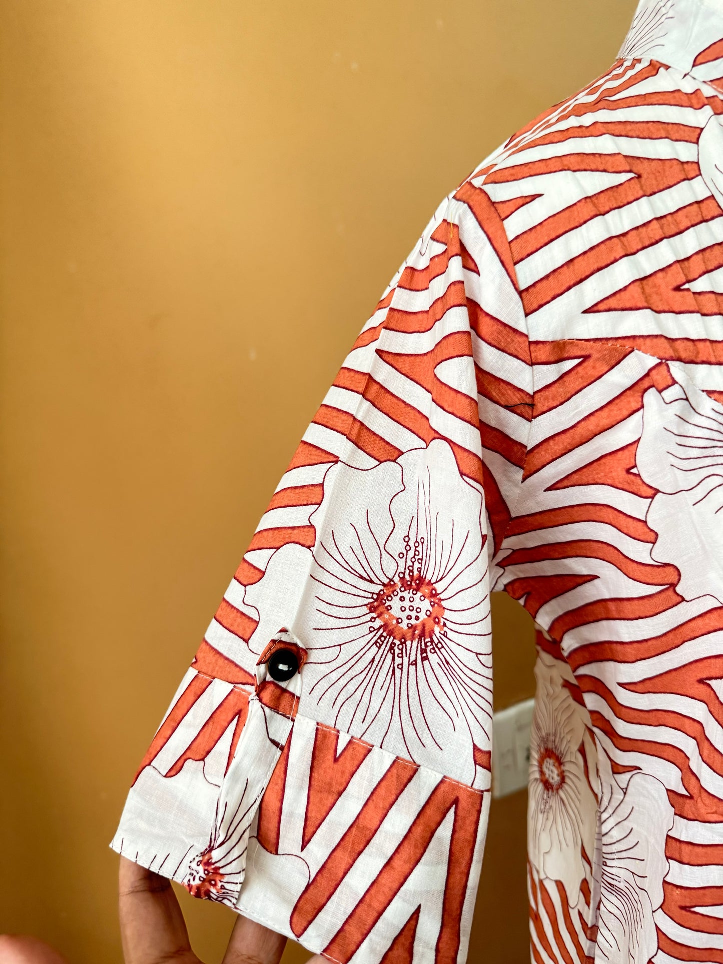 Printed co-ord set - Rust Orange and White