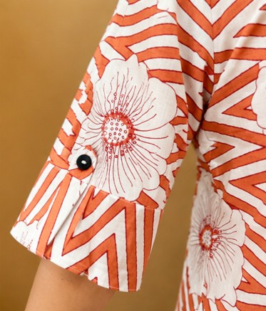 Printed co-ord set - Rust Orange and White