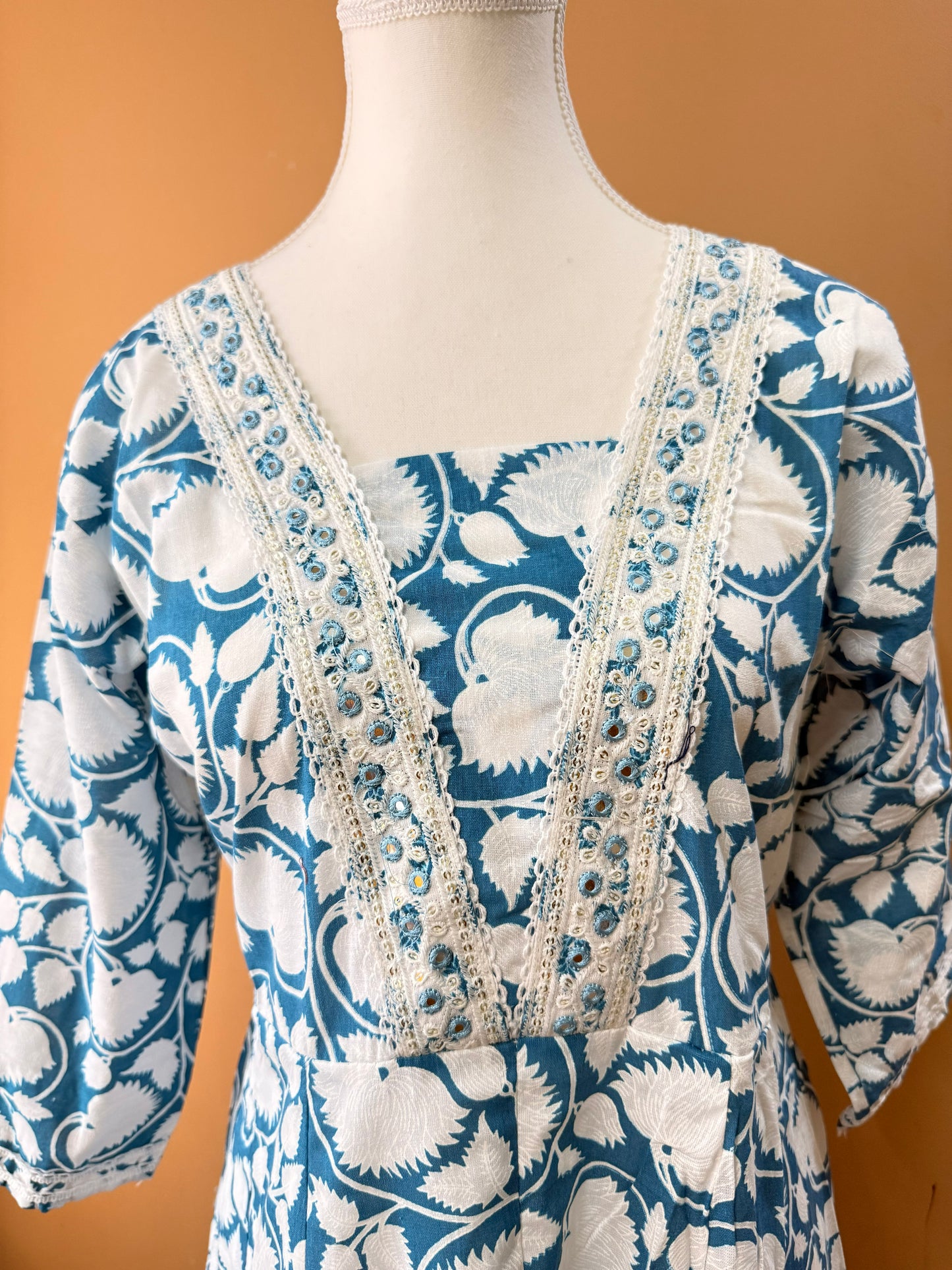 TealBlue Premium Cotton Printed Kurti, Pant, Dupatta set