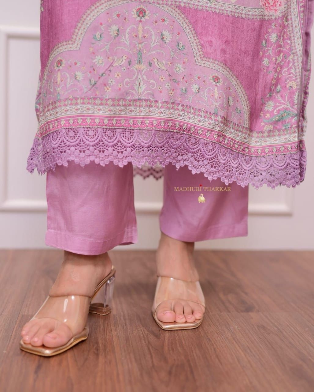 Baby Pink Premium Muslin Kurti, Pant and Dupatta set