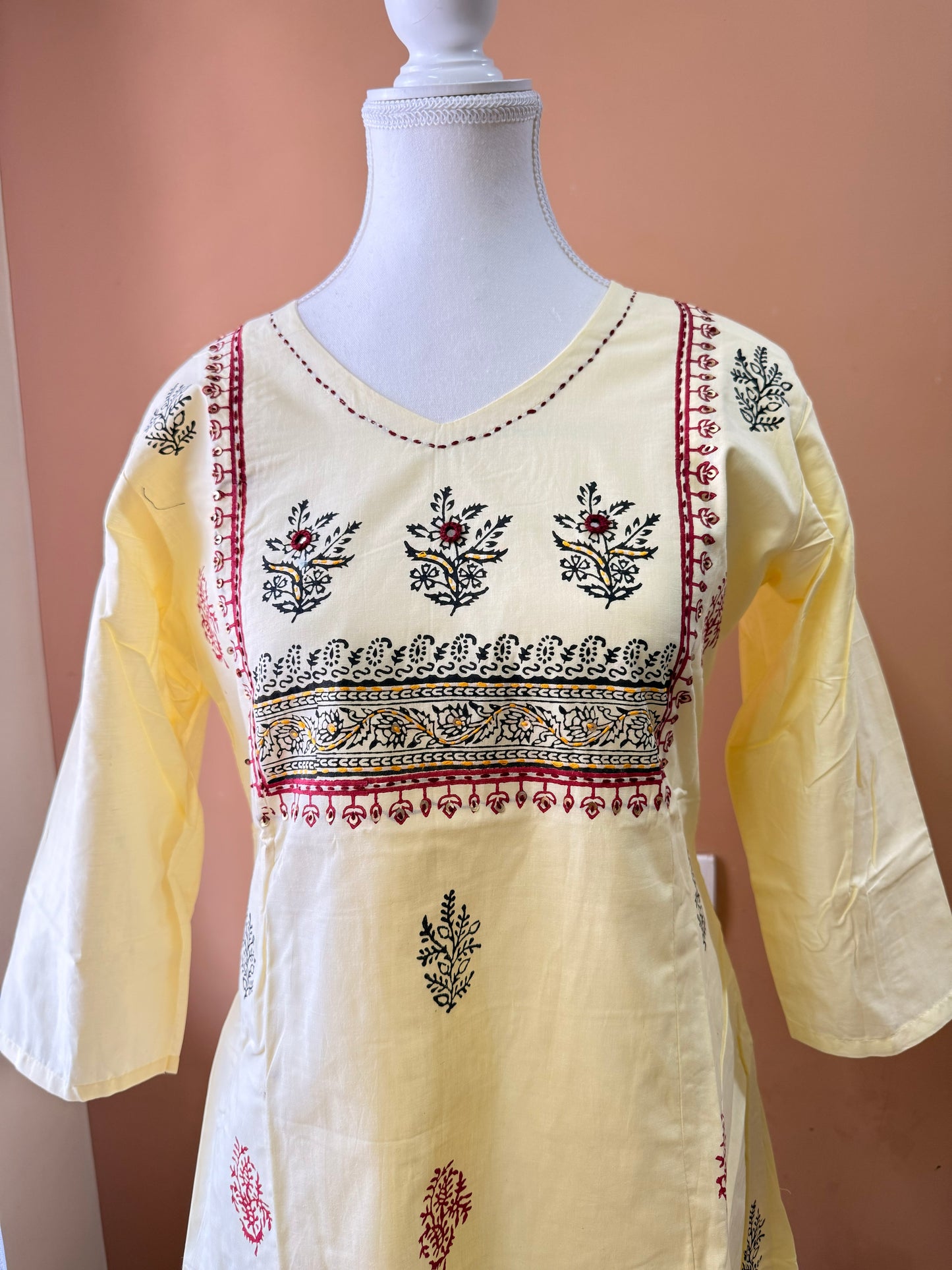 Yellow Premium Soft Mul Cotton Kurti Pant Dupatta set