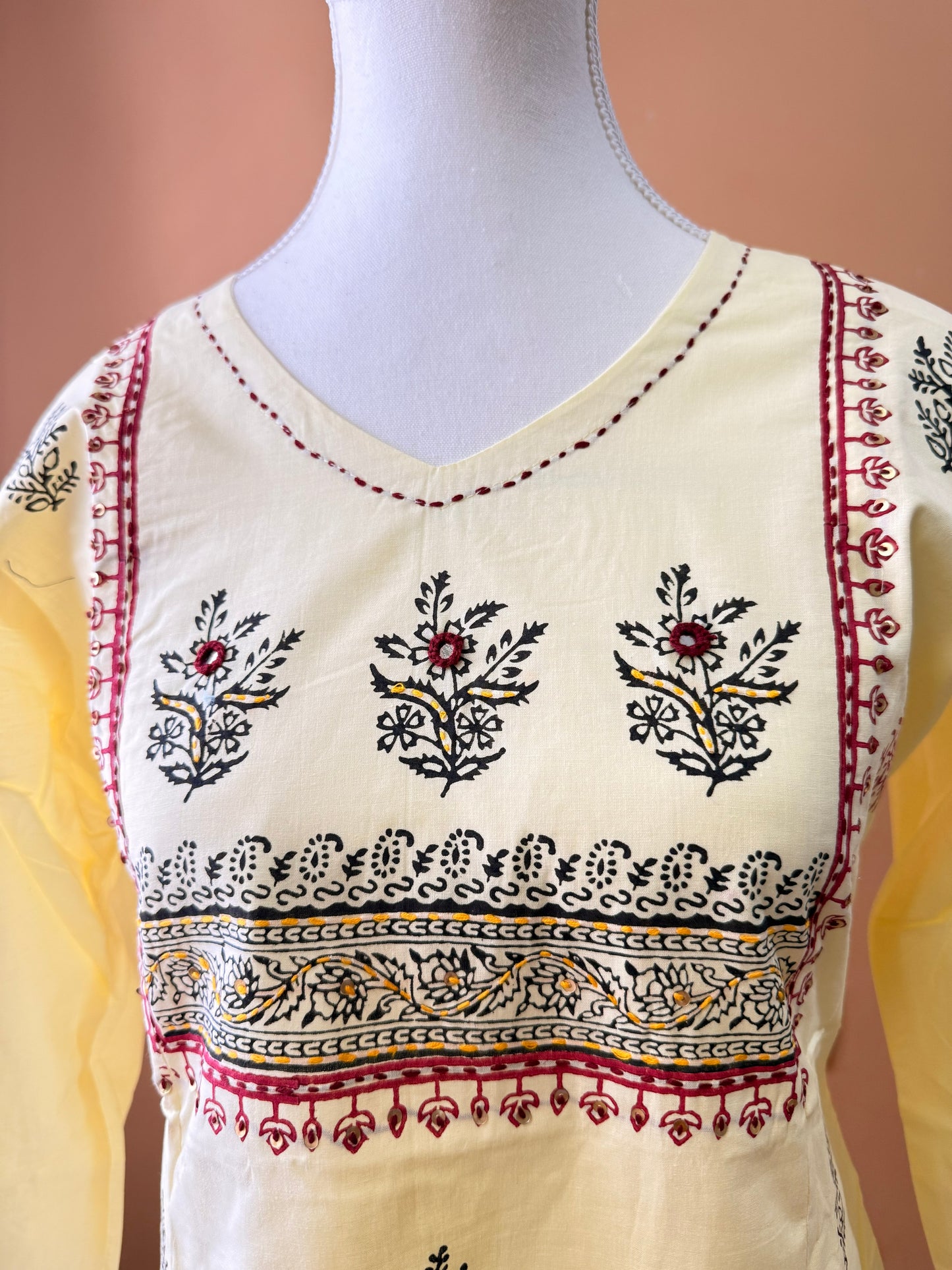 Yellow Premium Soft Mul Cotton Kurti Pant Dupatta set