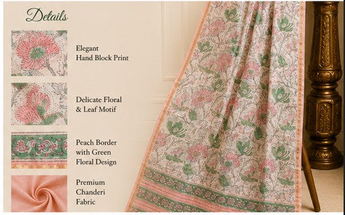 PinkGreen Chanderi Silk Dress Material