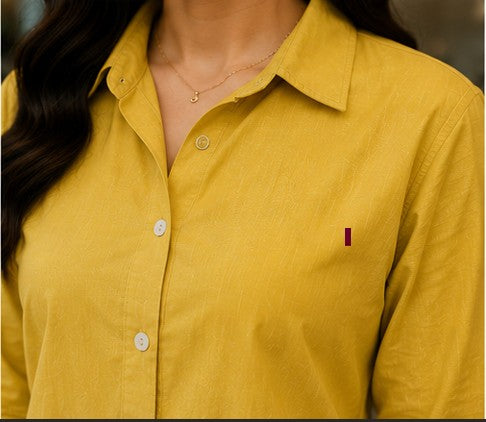 Yellow Black Embroidered Cotton Short Coord Set